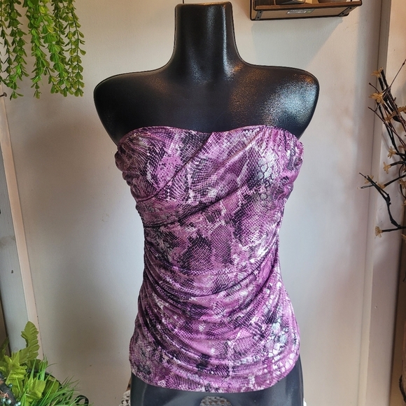 Kismet Purple and Black Snakeskin Look Tube Top M - Picture 1 of 7